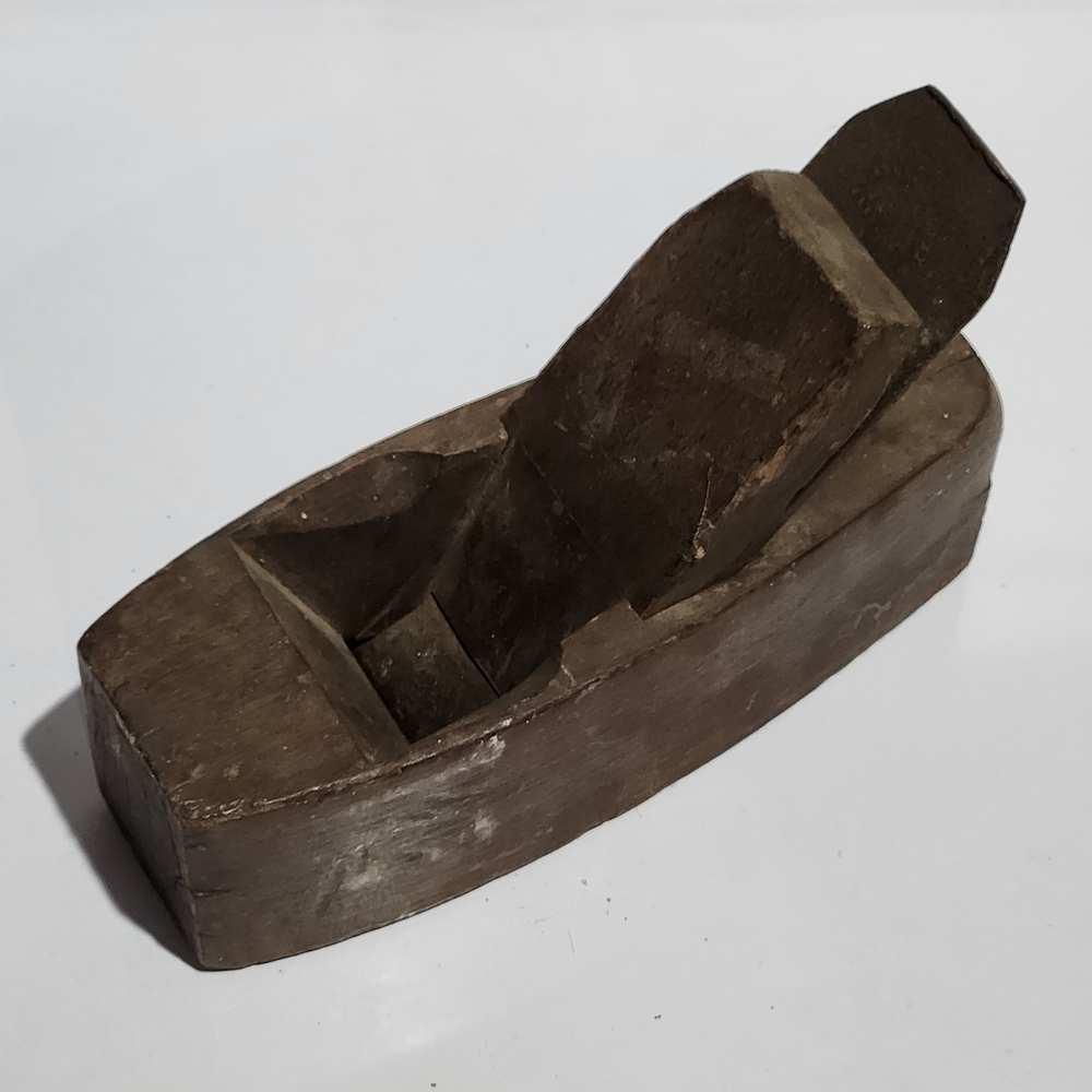 Vintage Hand-Carved Wooden Plane